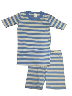 Hanna Andersson Vintage Blue Short Johns Pajama Set 140